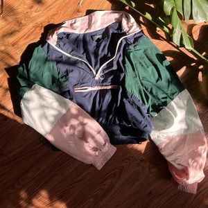 Color Block Cropped Windbreaker